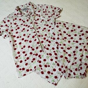 Vintage Anthony Richards Iconic Cherry Pattern Ladies PJ’s Y2K Size Medium